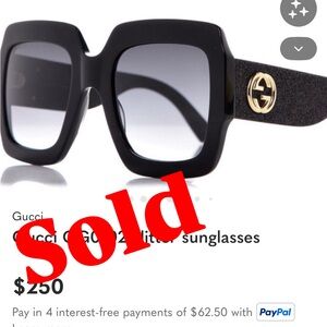 Gucci Gg0102s glitter square sunglasses